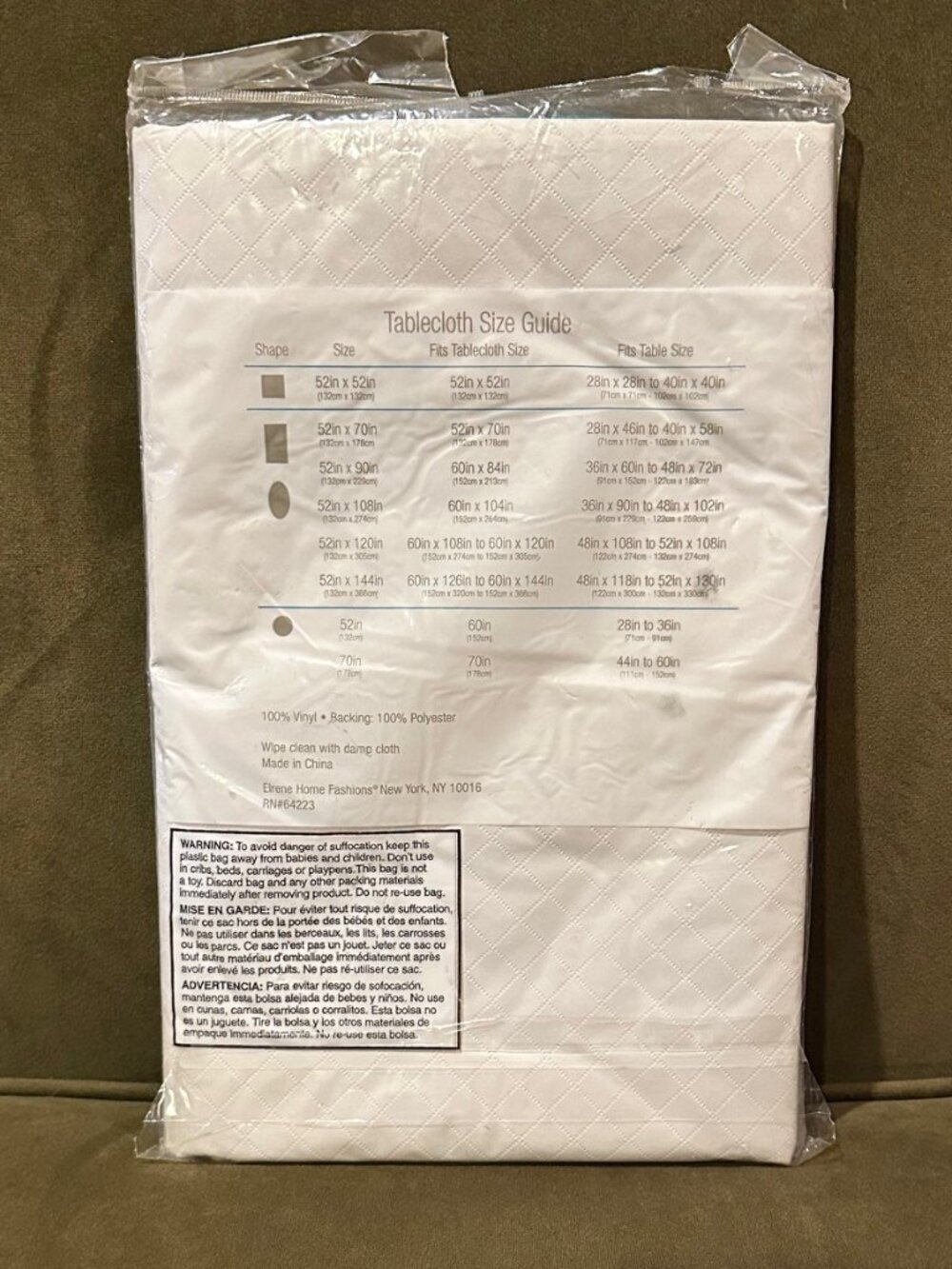 Quilted Flannel Backed Table Pad Cut to Size 52 x 90 - Picture 2 of 4